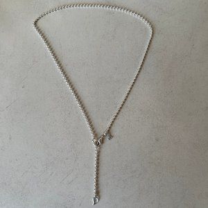 STEVEN LAGOS Signature Caviar Beaded Adjustable Silver Necklace 16-18" Long